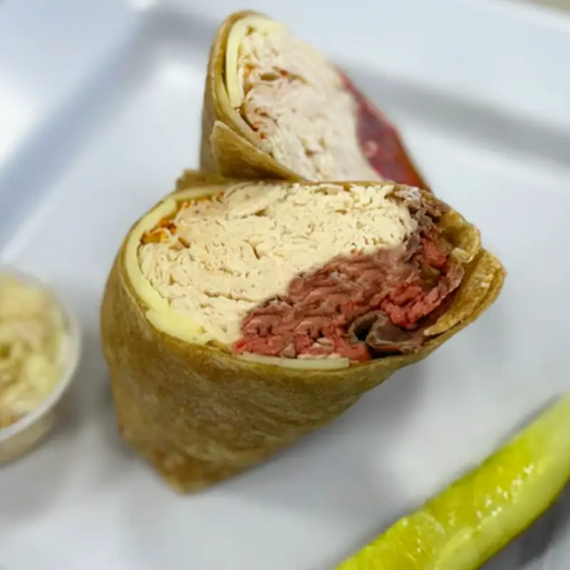 Roast Beef with Turkey and Swiss Wrap