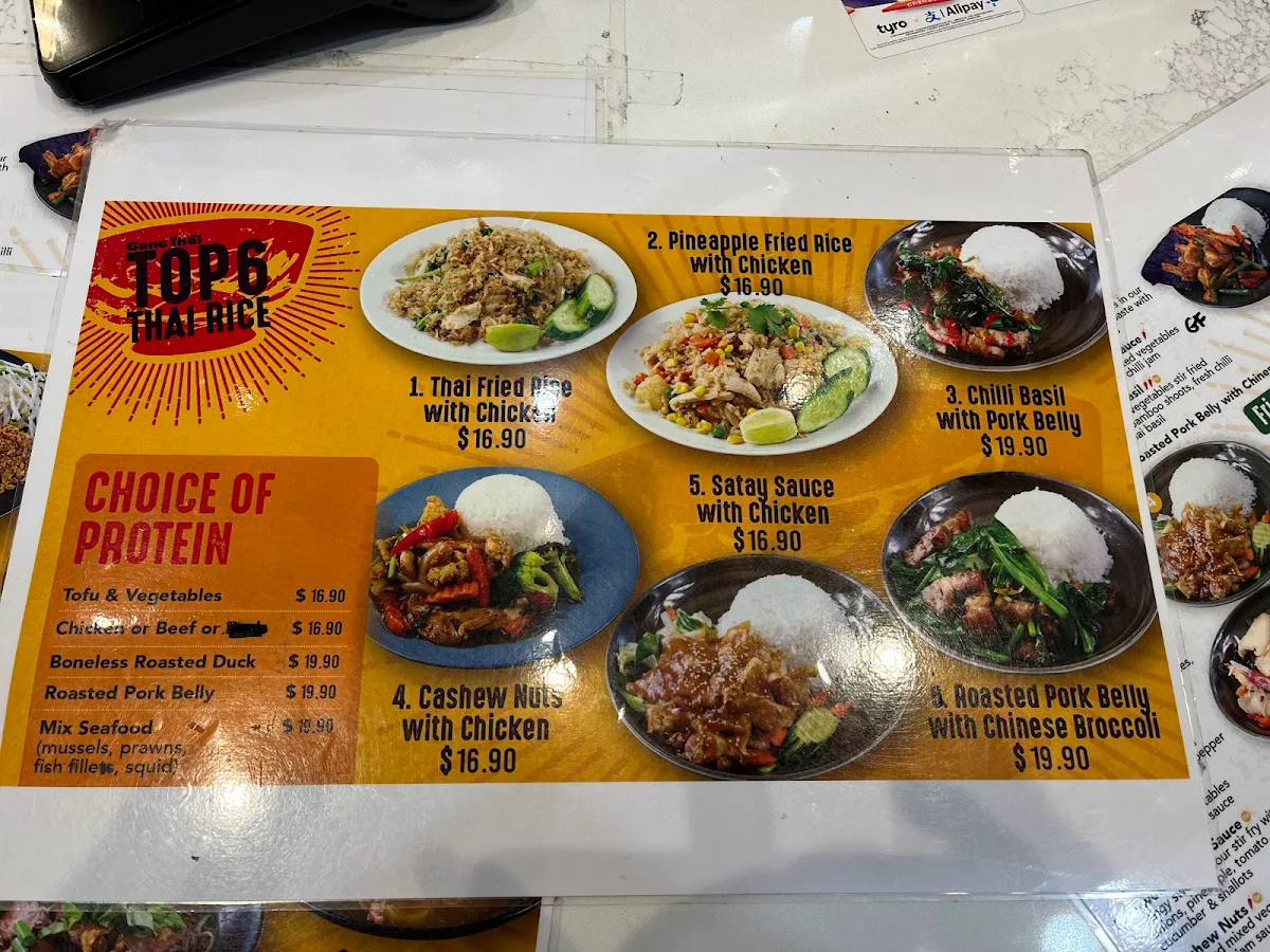 Menu, Gang Thai