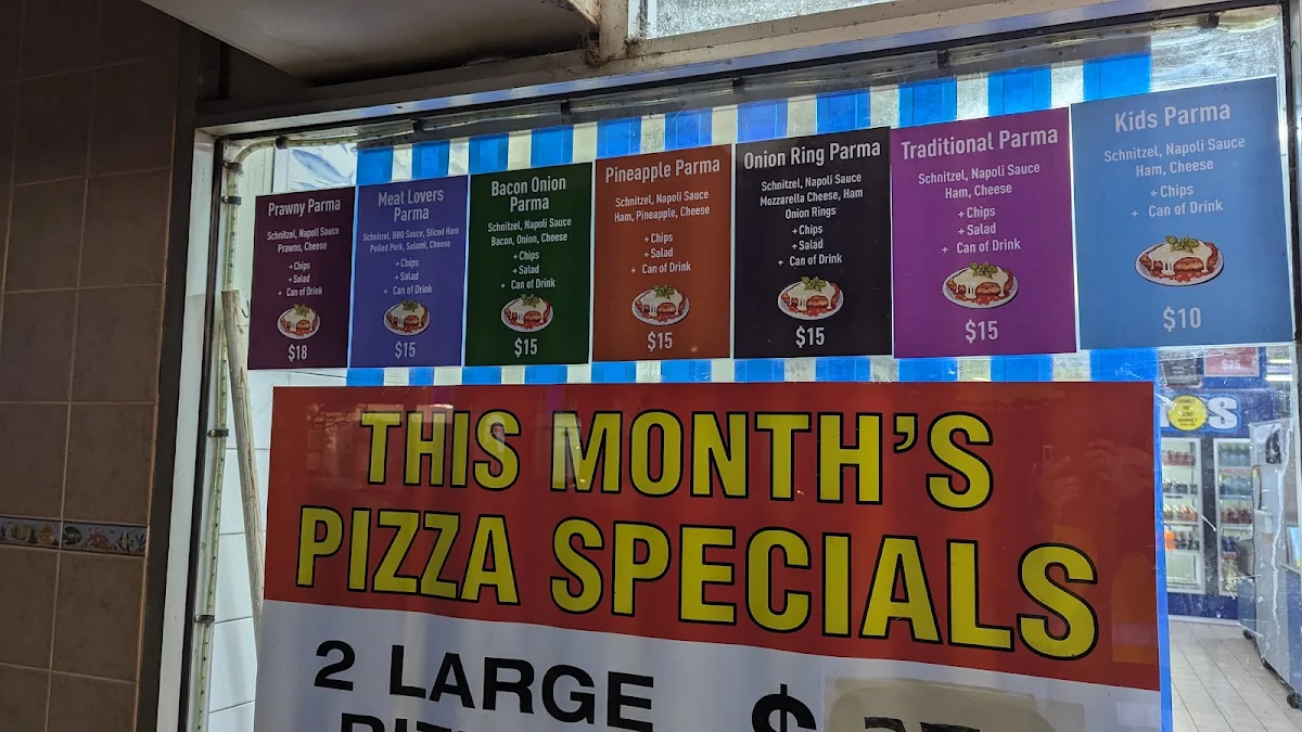 Menu, CENTRAL TAKEAWAY AND PIZZA