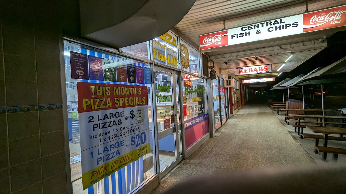 Menu, CENTRAL TAKEAWAY AND PIZZA