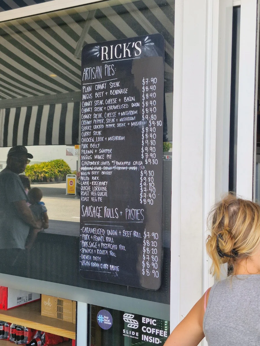 Menu, Rick’s Artisan Pies & Sourdough