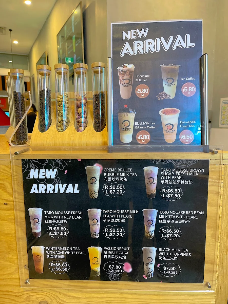 Menu, SAKURA Sushi & Bubble Tea