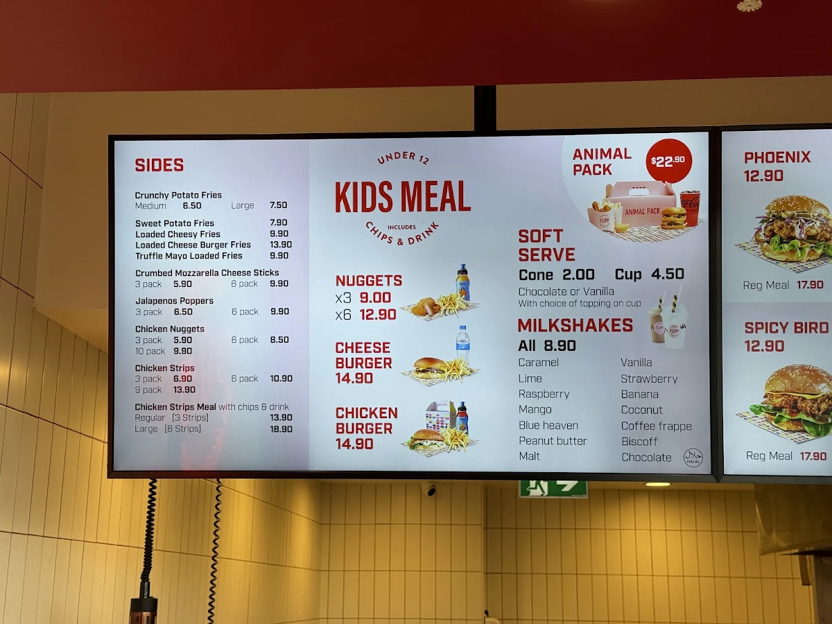 Menu, Flipp Burgers | Elara Village