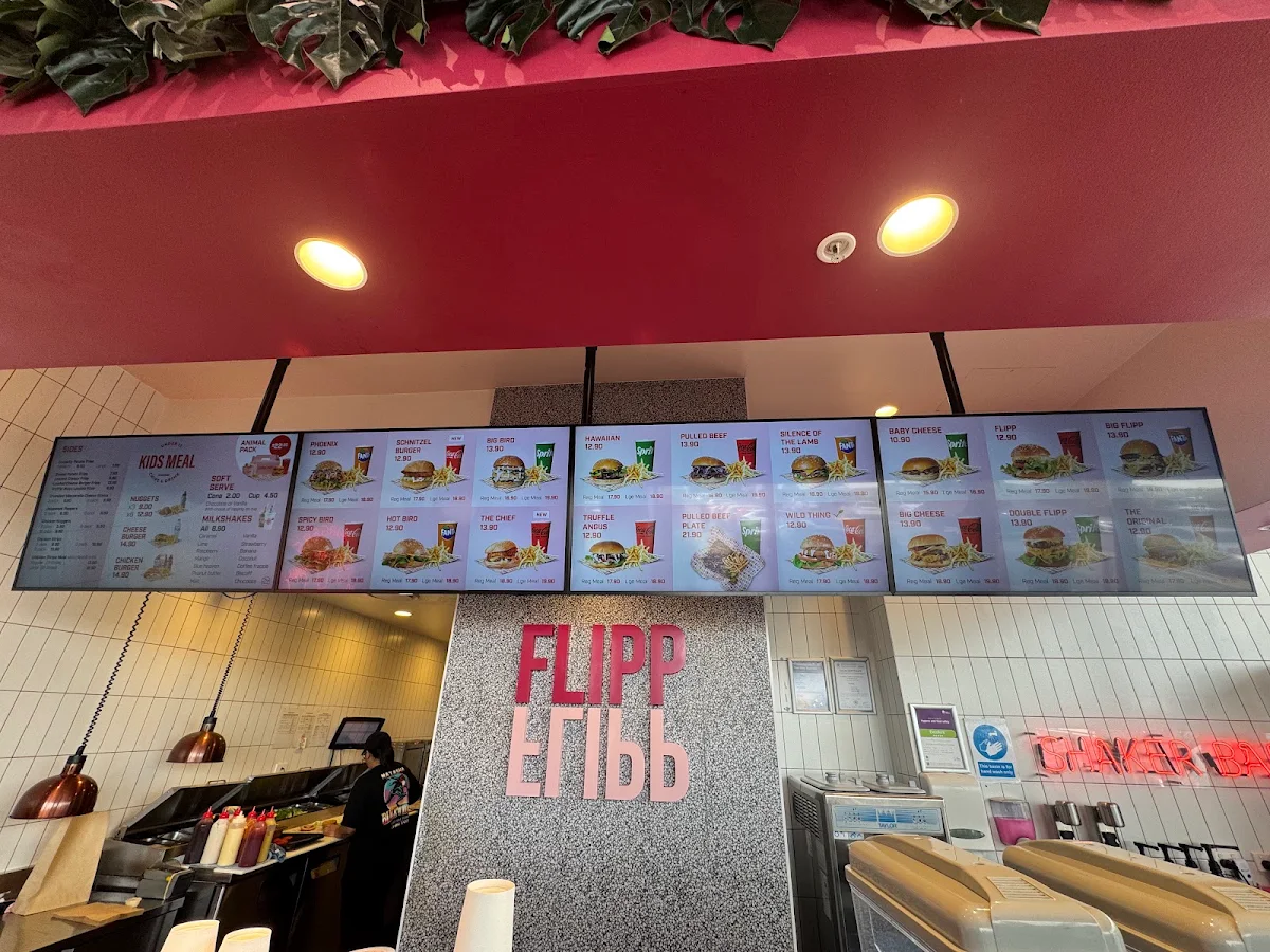 Menu, Flipp Burgers | Elara Village