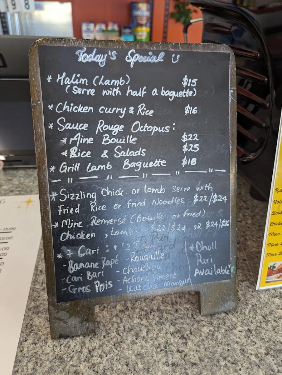 Menu, Island Vibes Cafe