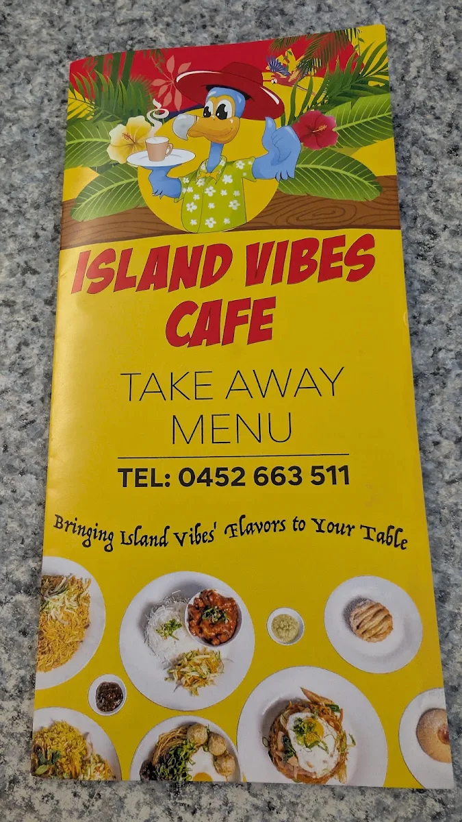 Menu, Island Vibes Cafe