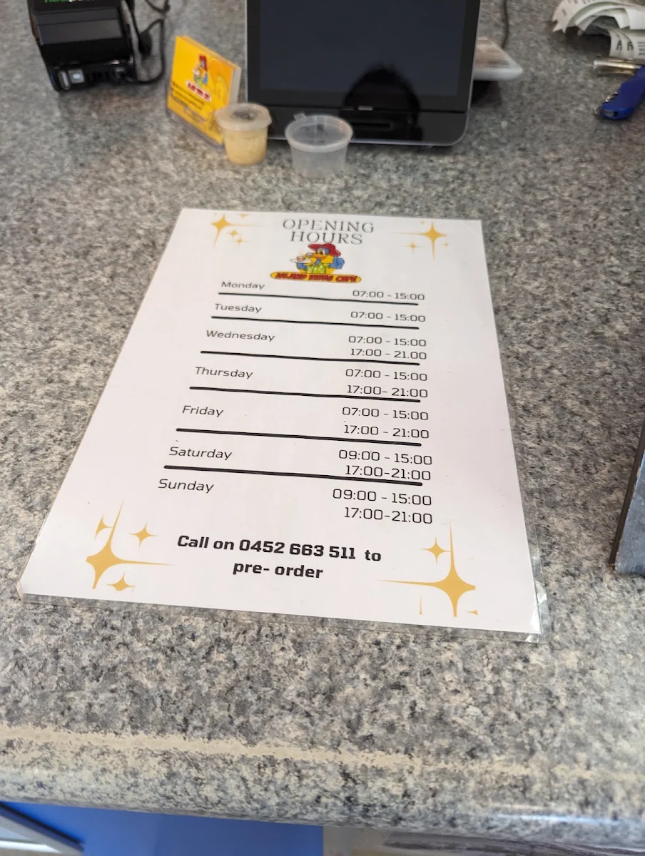 Menu, Island Vibes Cafe