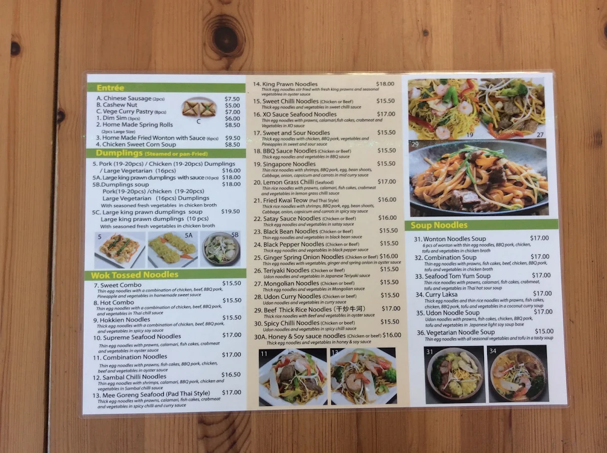 Menu, Noodles & Dumplings Gourmet
