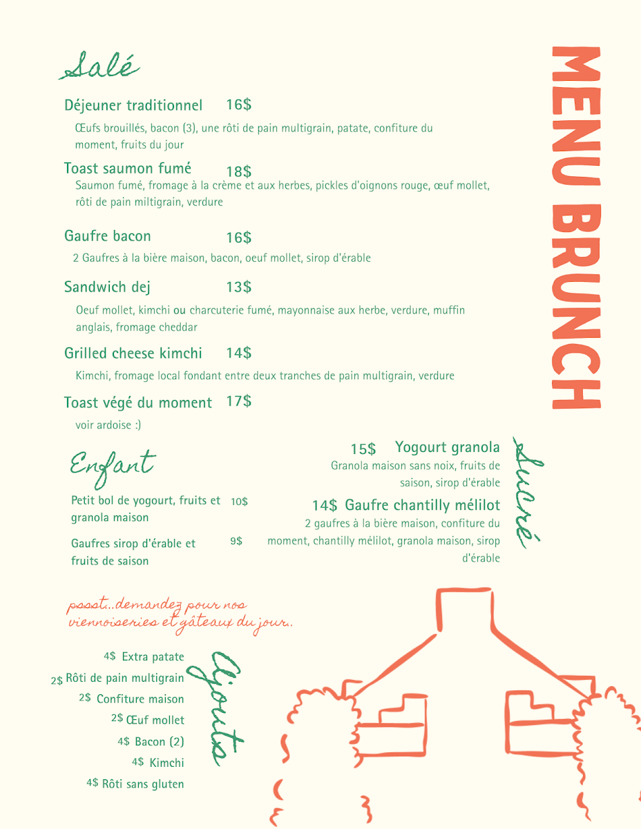 Menu, Côté Jardin | Café, restaurant de l'Auberge du Jardin | Brunch et Apéro