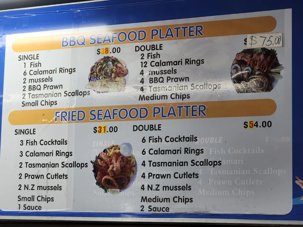Menu, Mona Vale Seafood