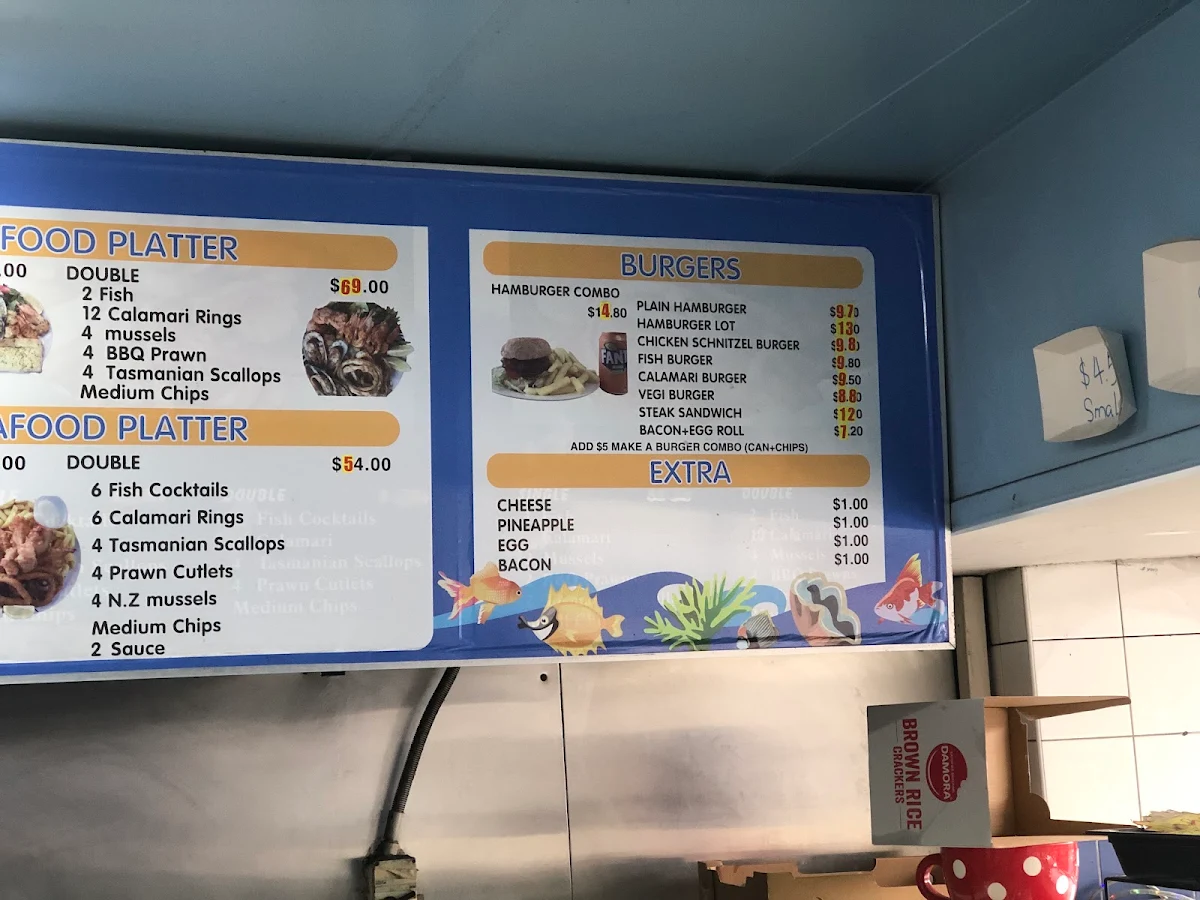 Menu, Mona Vale Seafood