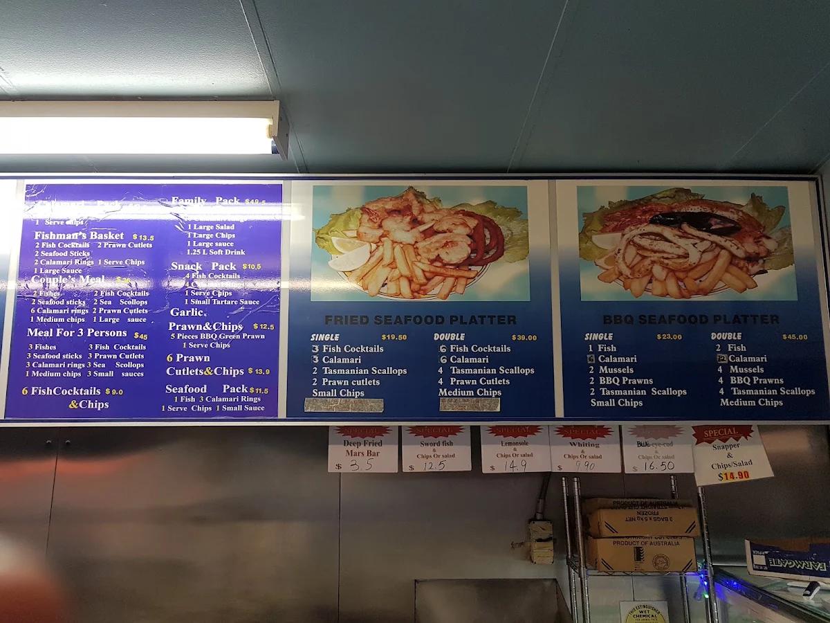 Menu, Mona Vale Seafood