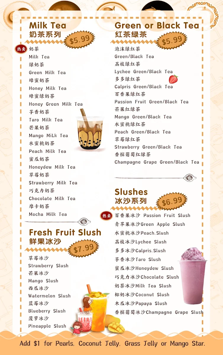 Menu, Bubble Waffle Cafe
