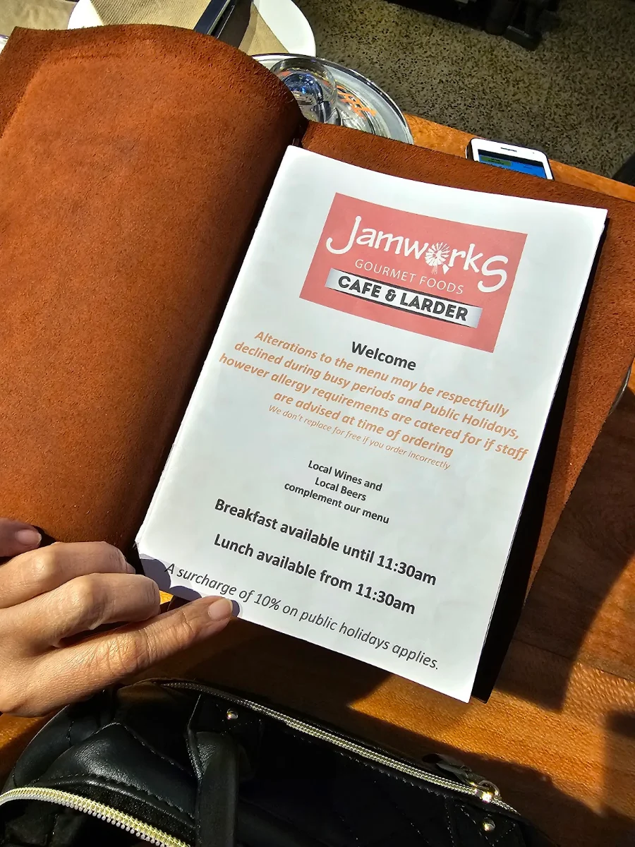 Menu, Jamworks Gourmet Foods