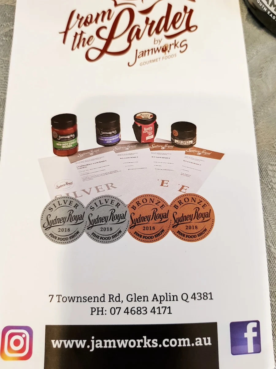 Menu, Jamworks Gourmet Foods