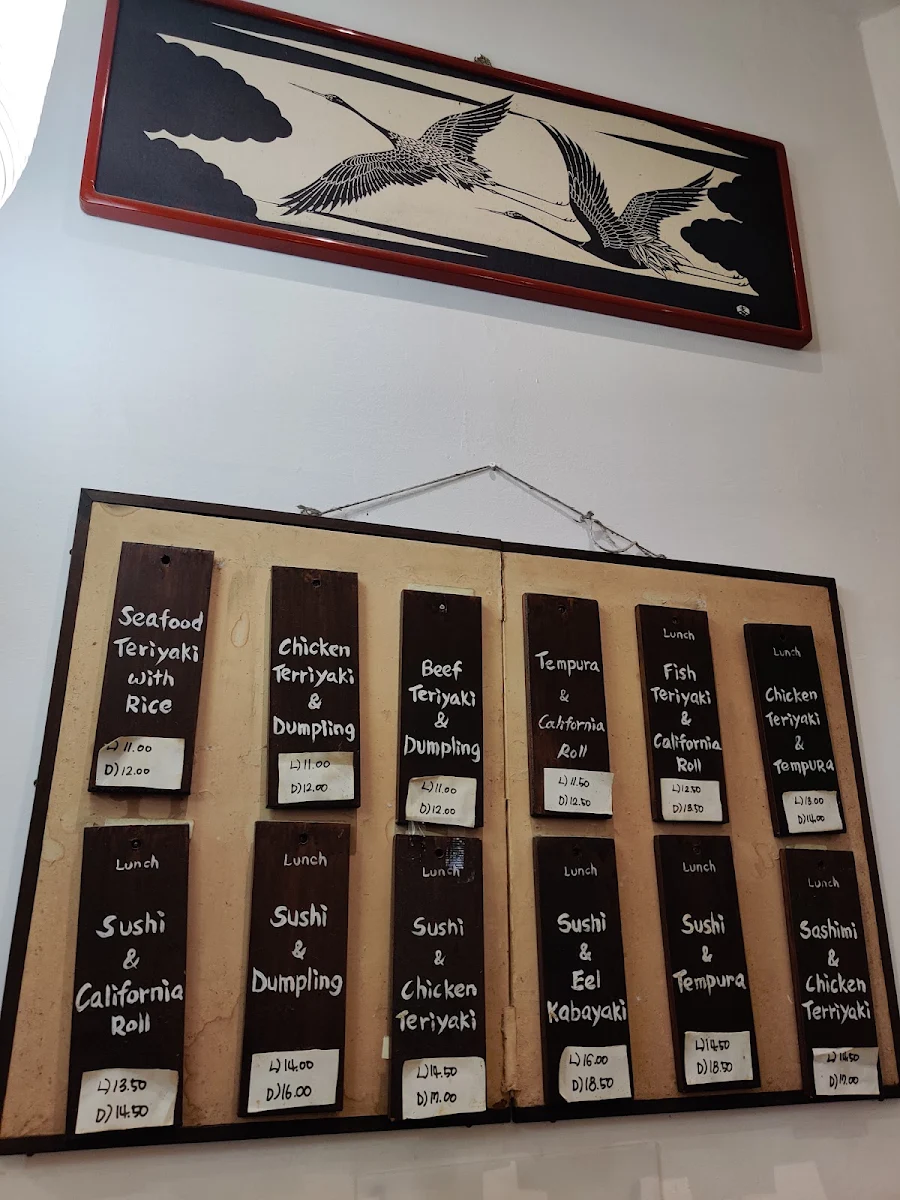Menu, Sushi on Stanley