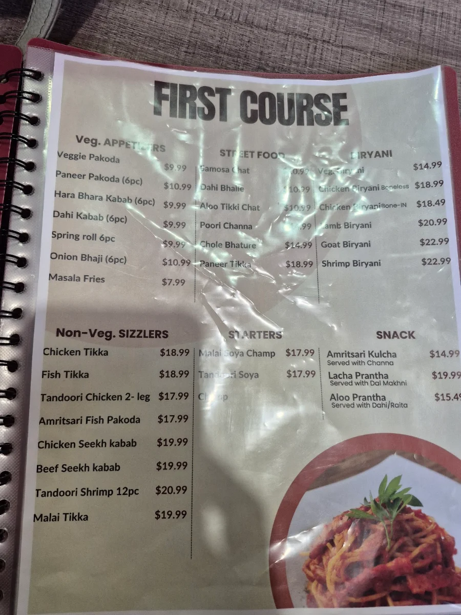 Menu, Curry Cabin