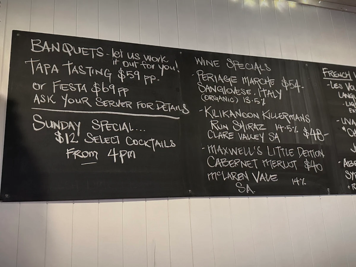 Menu, Four Hands Tapas & Pizza Restaurant
