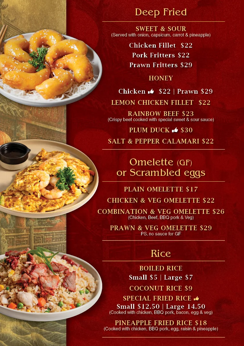 Menu, Oriental Palace Chinese Restaurant