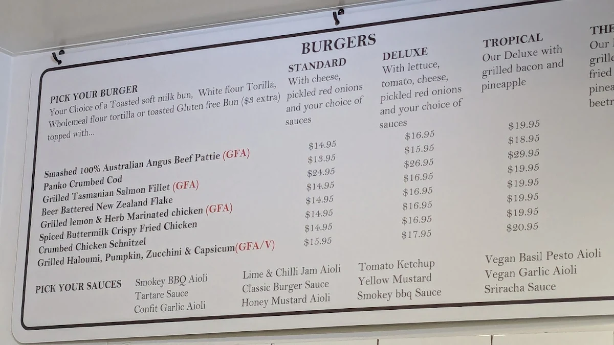 Menu, Clayfield Seafood Markets
