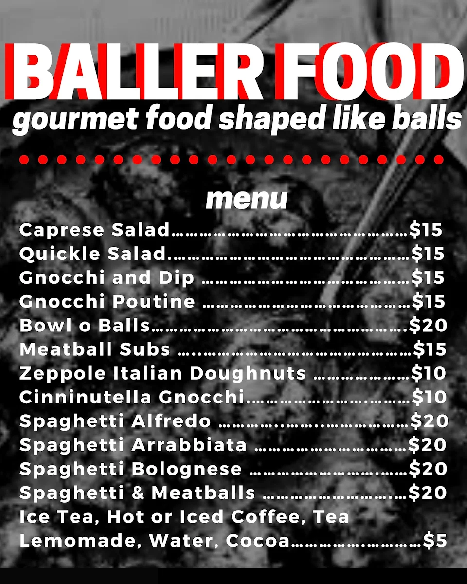 Menu, Baller Food