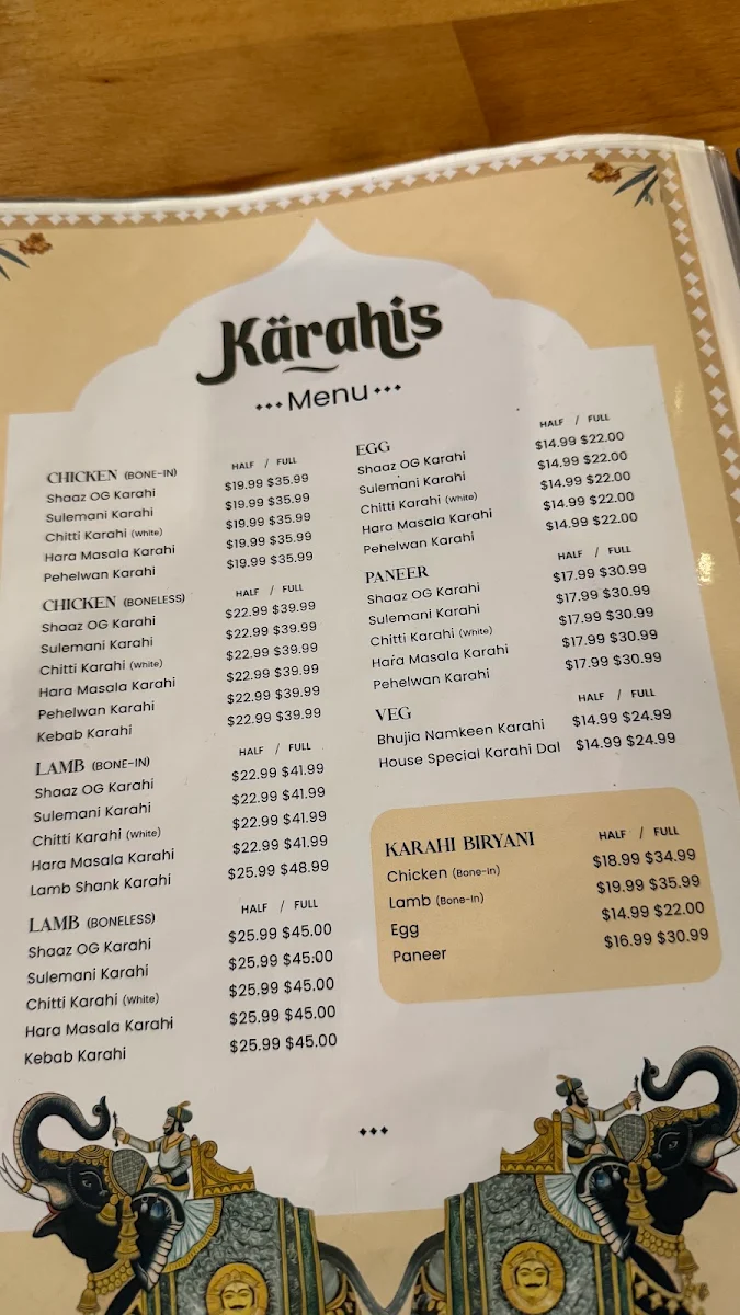 Menu, Shaaz | Indian Cuisine | Scarborough