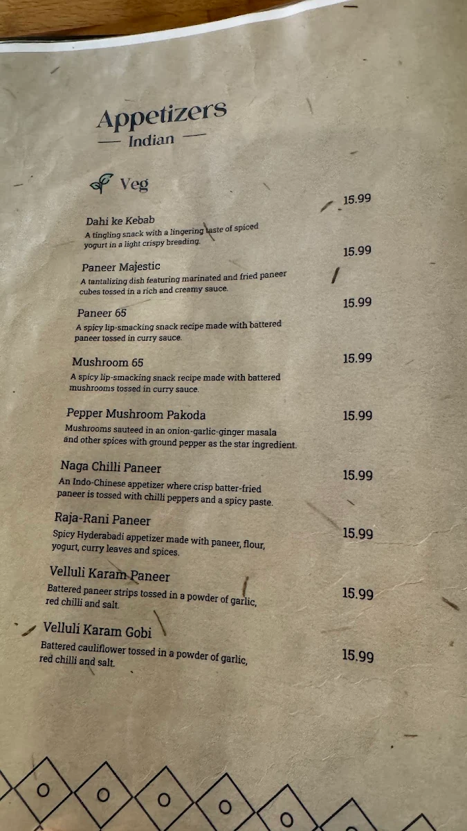 Menu, Shaaz | Indian Cuisine | Scarborough