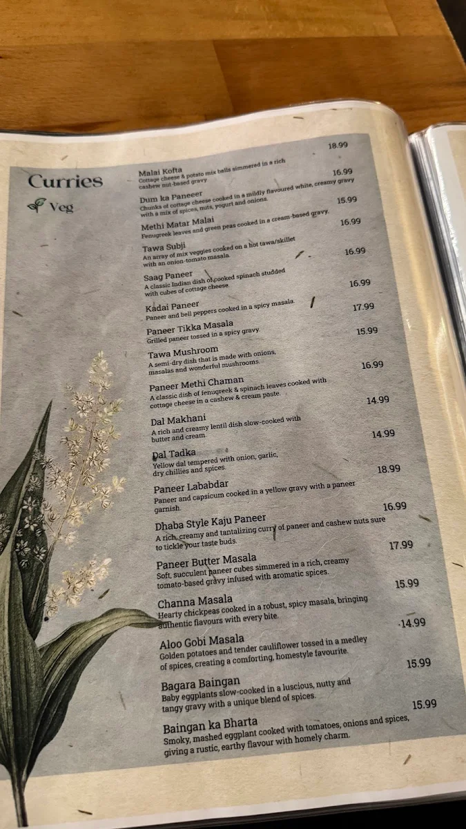 Menu, Shaaz | Indian Cuisine | Scarborough