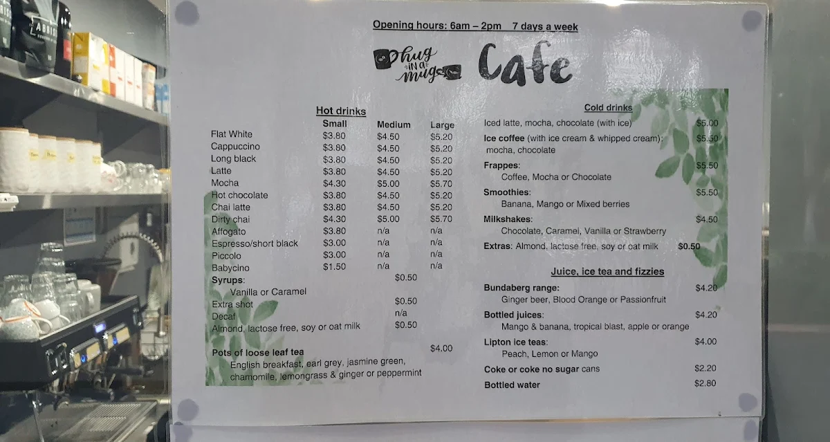 Menu, Coffee Cabin