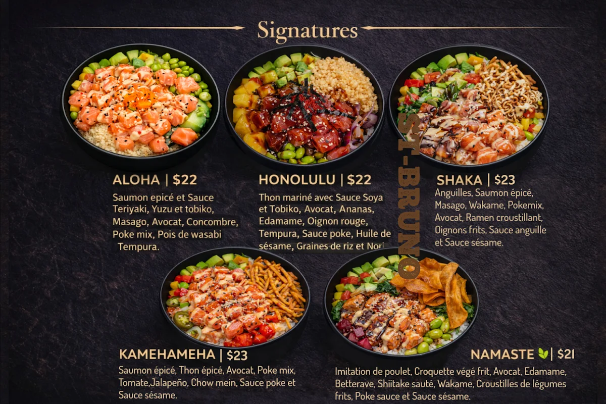 Menu, Le Poké Station (St-Bruno)