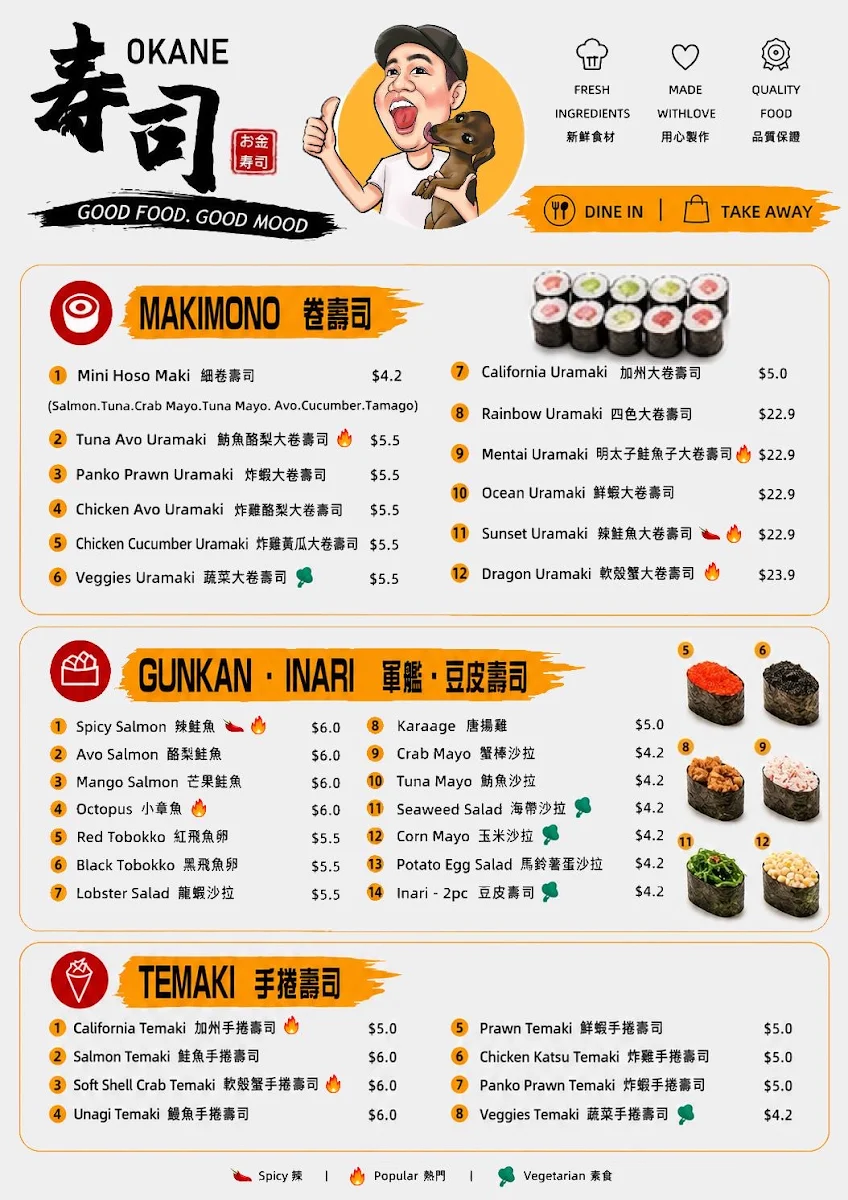 Menu, Mr.D Kitchen 大鳥雞排