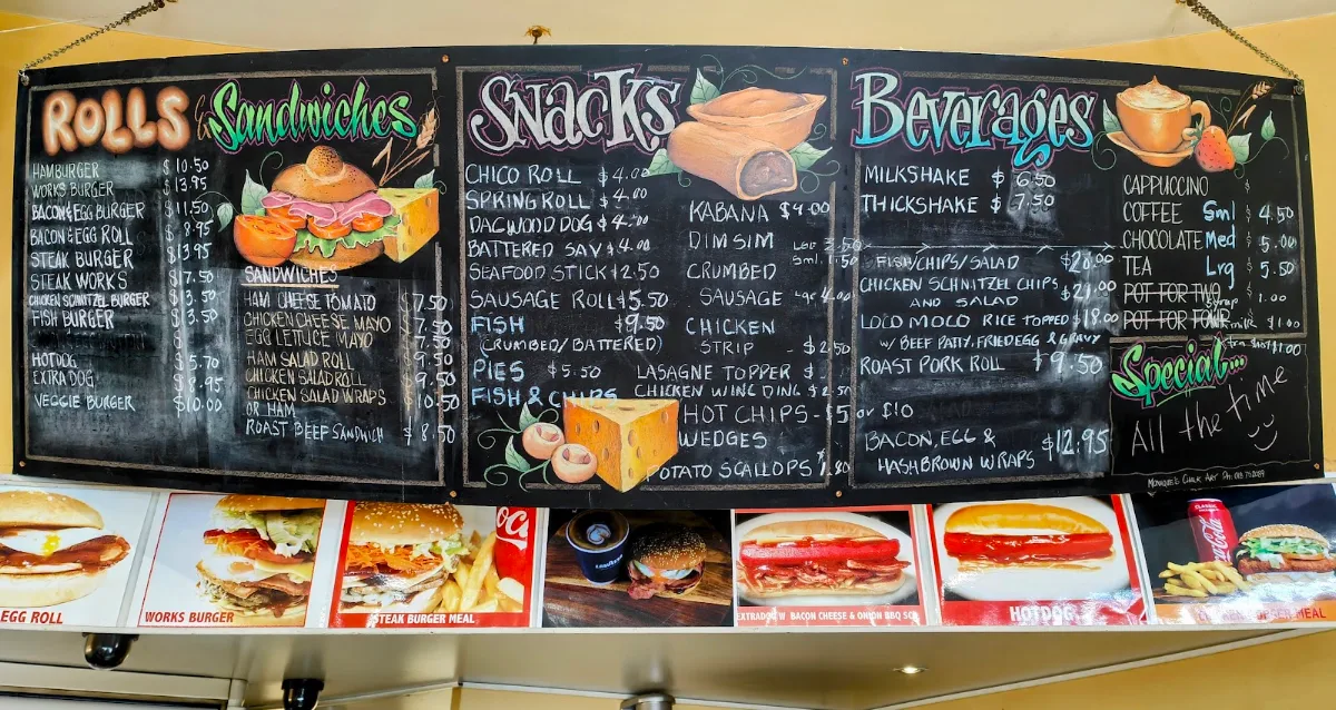 Menu, The Clock Corner Shop
