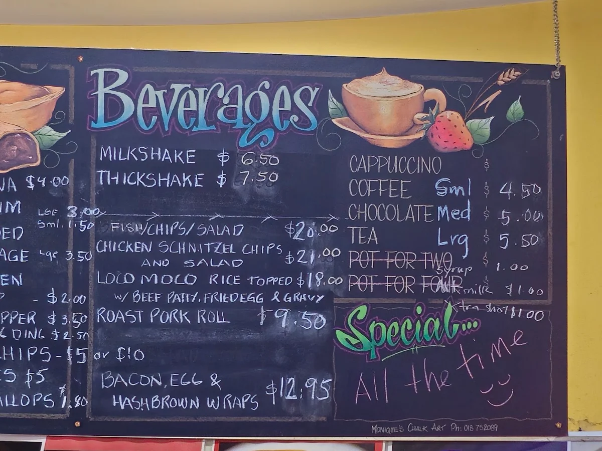 Menu, The Clock Corner Shop