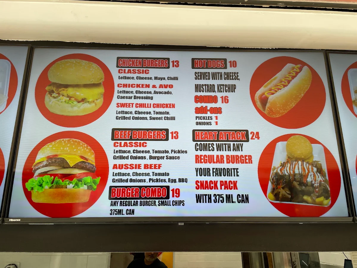 Menu, Tommy's Kebabs & Burgers