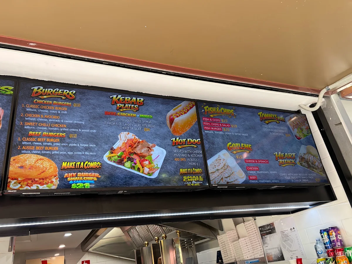 Menu, Tommy's Kebabs & Burgers