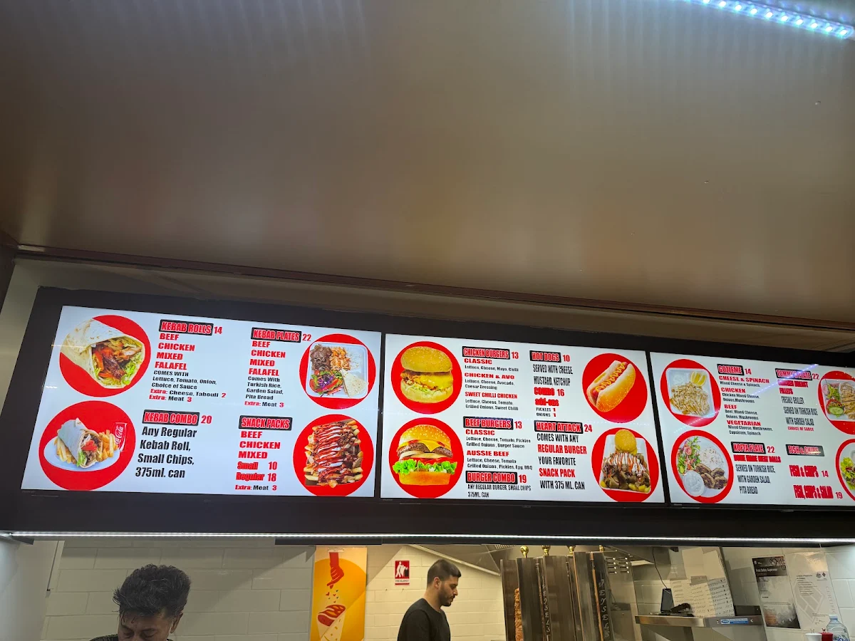 Menu, Tommy's Kebabs & Burgers