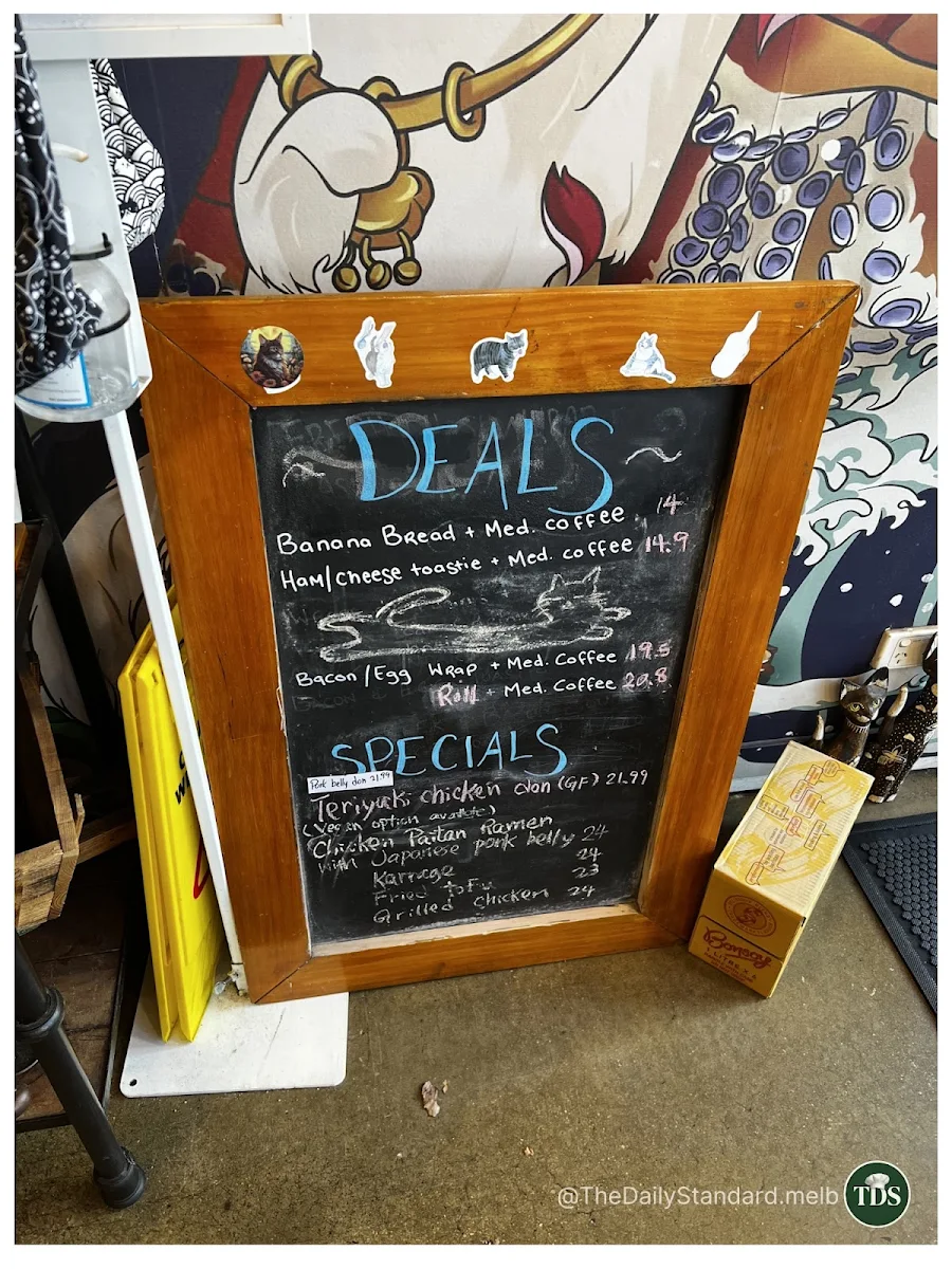 Menu, Cat-themed Japanese cafe | neko Geelong