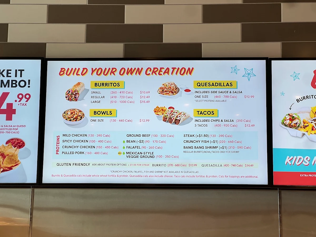 Menu, barBURRITO