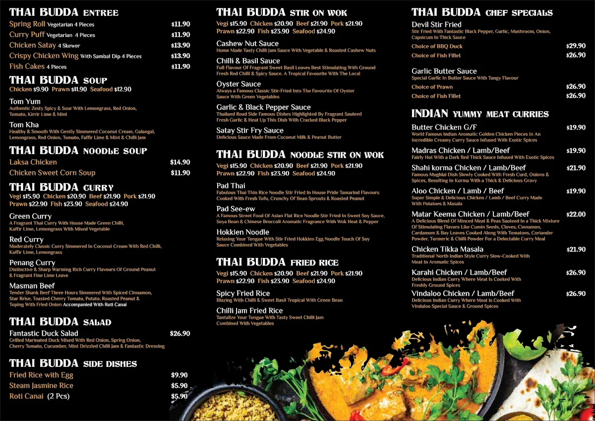 Menu, Fusion Delights - Bathurst