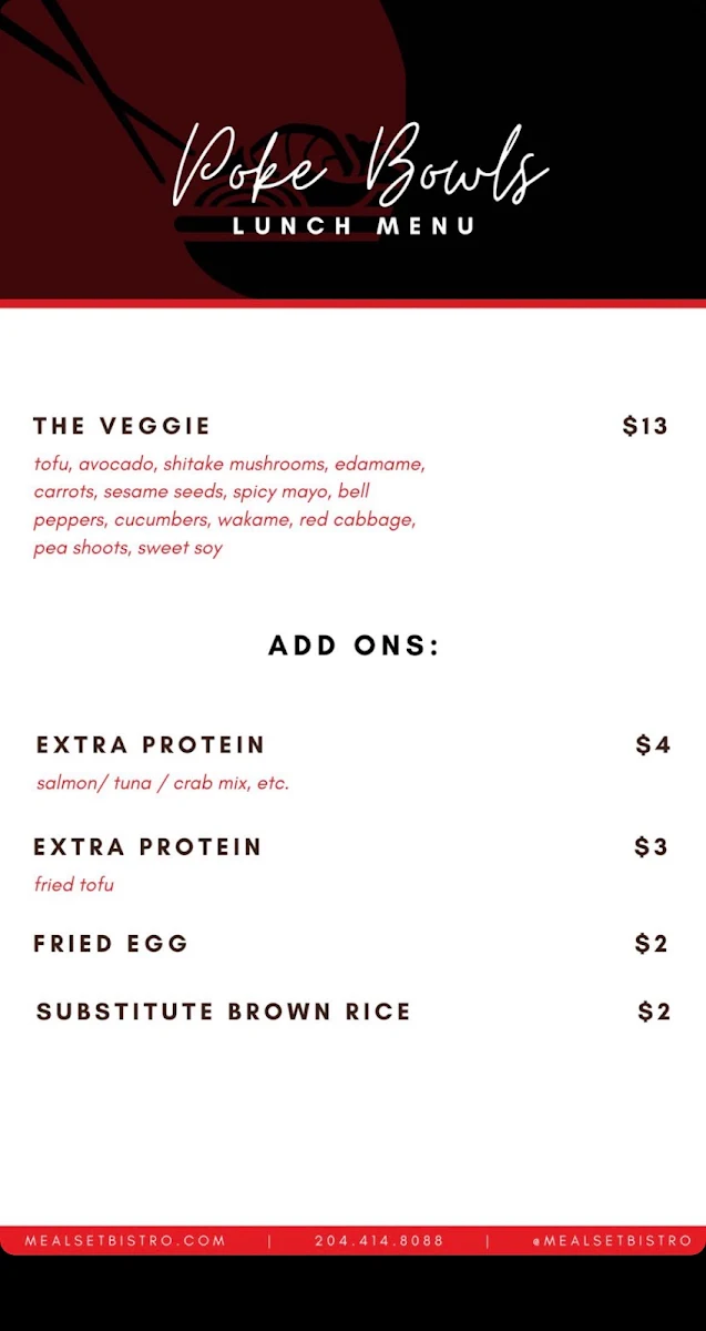 Menu, Meal Set Bistro | Sushi