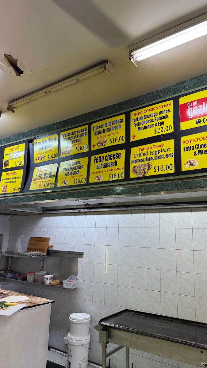 Menu, Go Go Gozleme