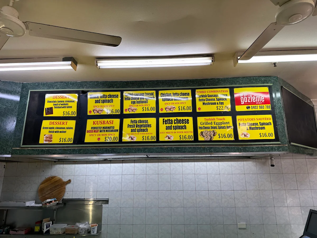 Menu, Go Go Gozleme