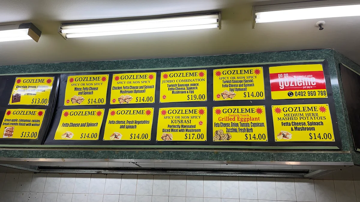 Menu, Go Go Gozleme