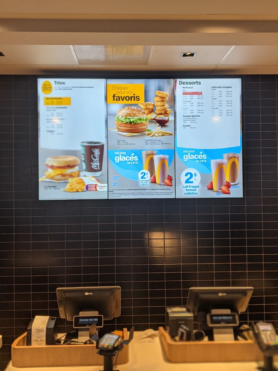 Menu, McDonald's