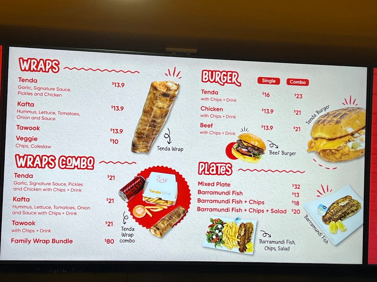 Menu, Tender Wrap
