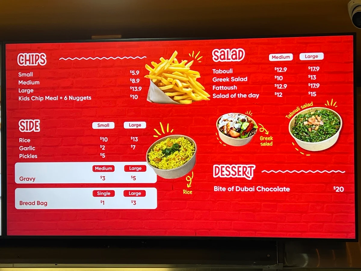 Menu, Tender Wrap
