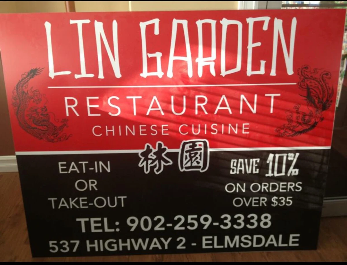Menu, Lin Garden Restaurant