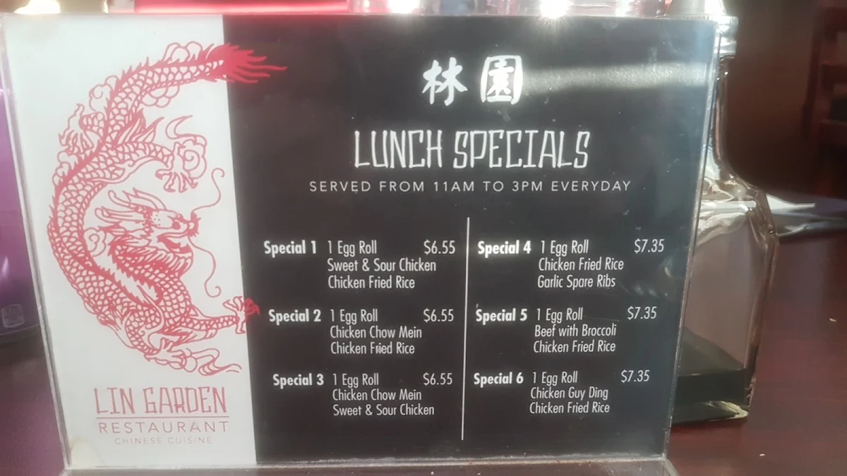 Menu, Lin Garden Restaurant