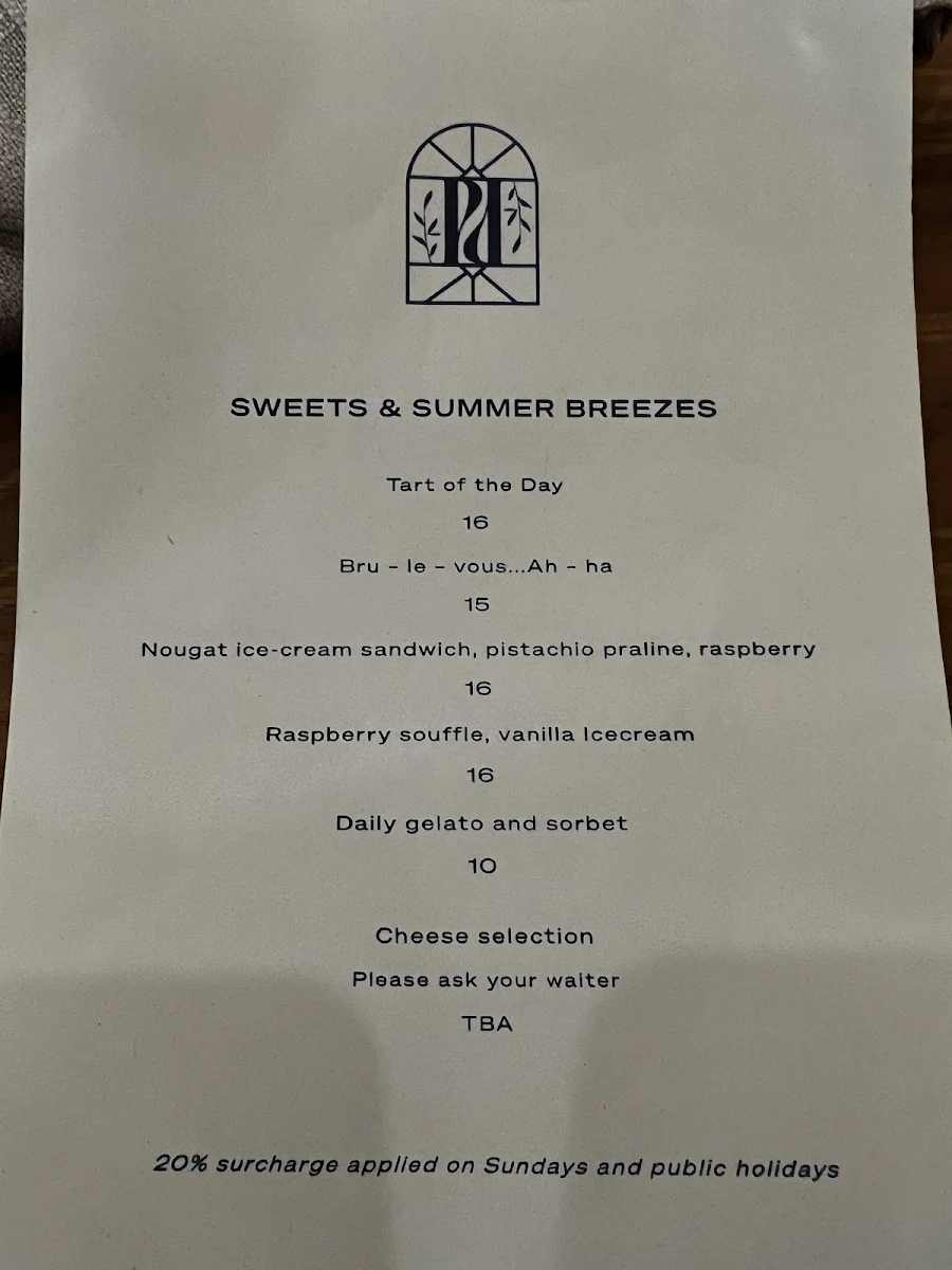 Menu, Patch Kitchen & Garden