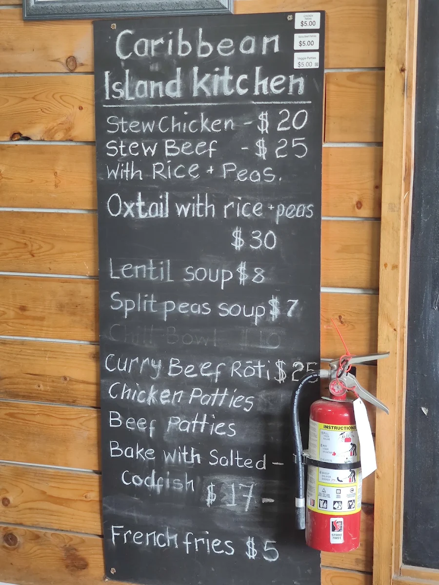 Menu, Caribbean Island Kitchen